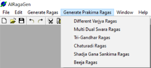 Figure 9:- The various types of Prakirna Ragas that can be generated