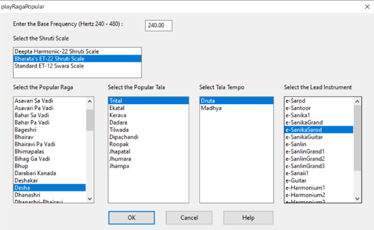 Figure 10:- Raga Rendition Prompt